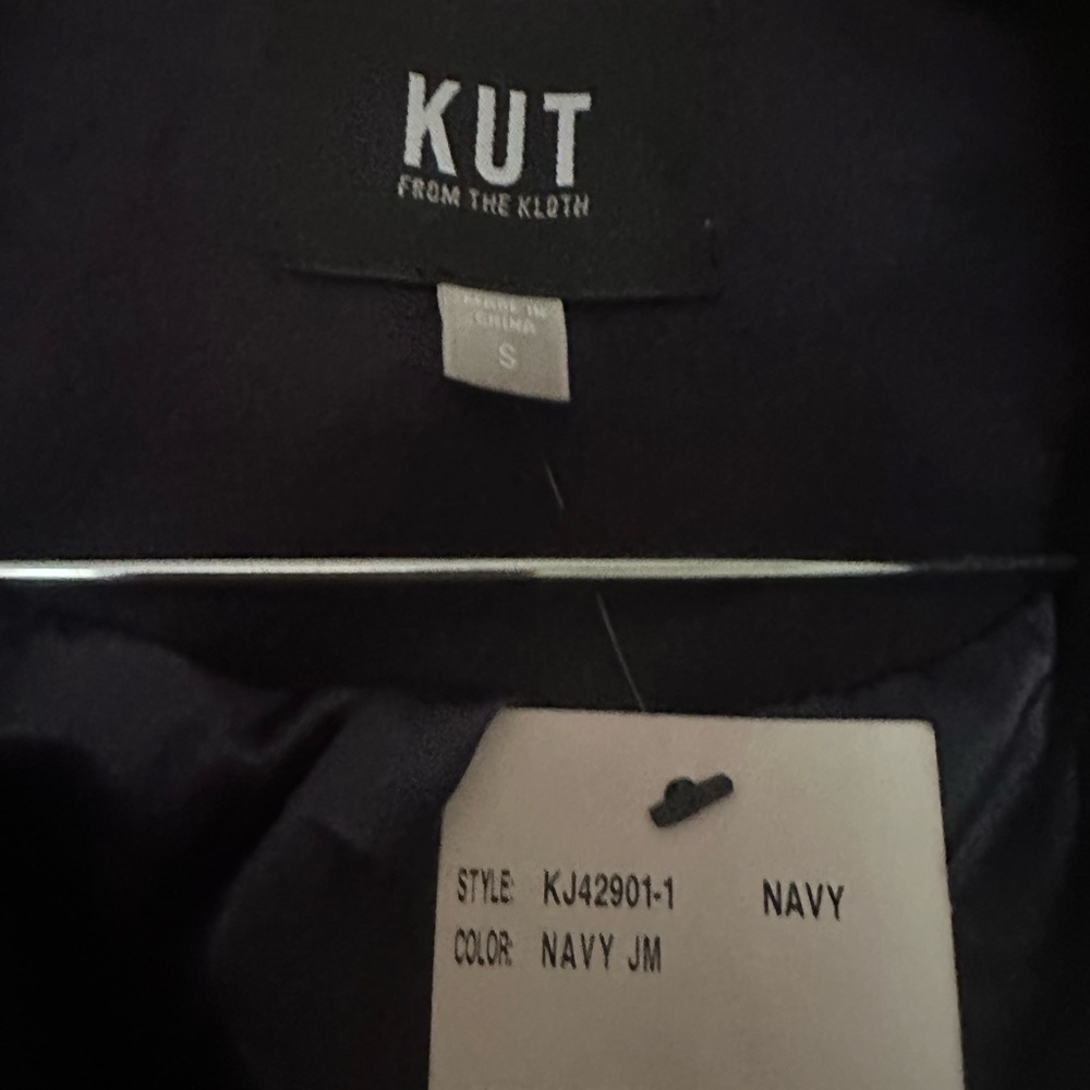 Kut from the Kloth Women's Midnight Blue Suede-style Moto Jacket - Picture 3 of 3